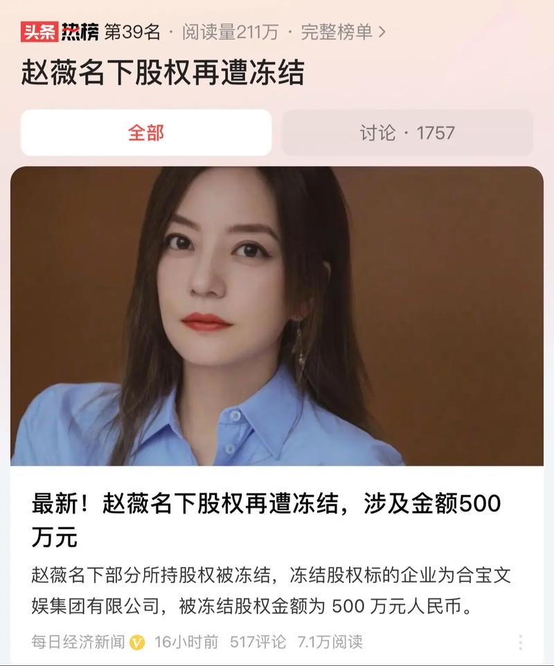 赵薇成上市公司大股东 明星跨界控股A股引业内观望？