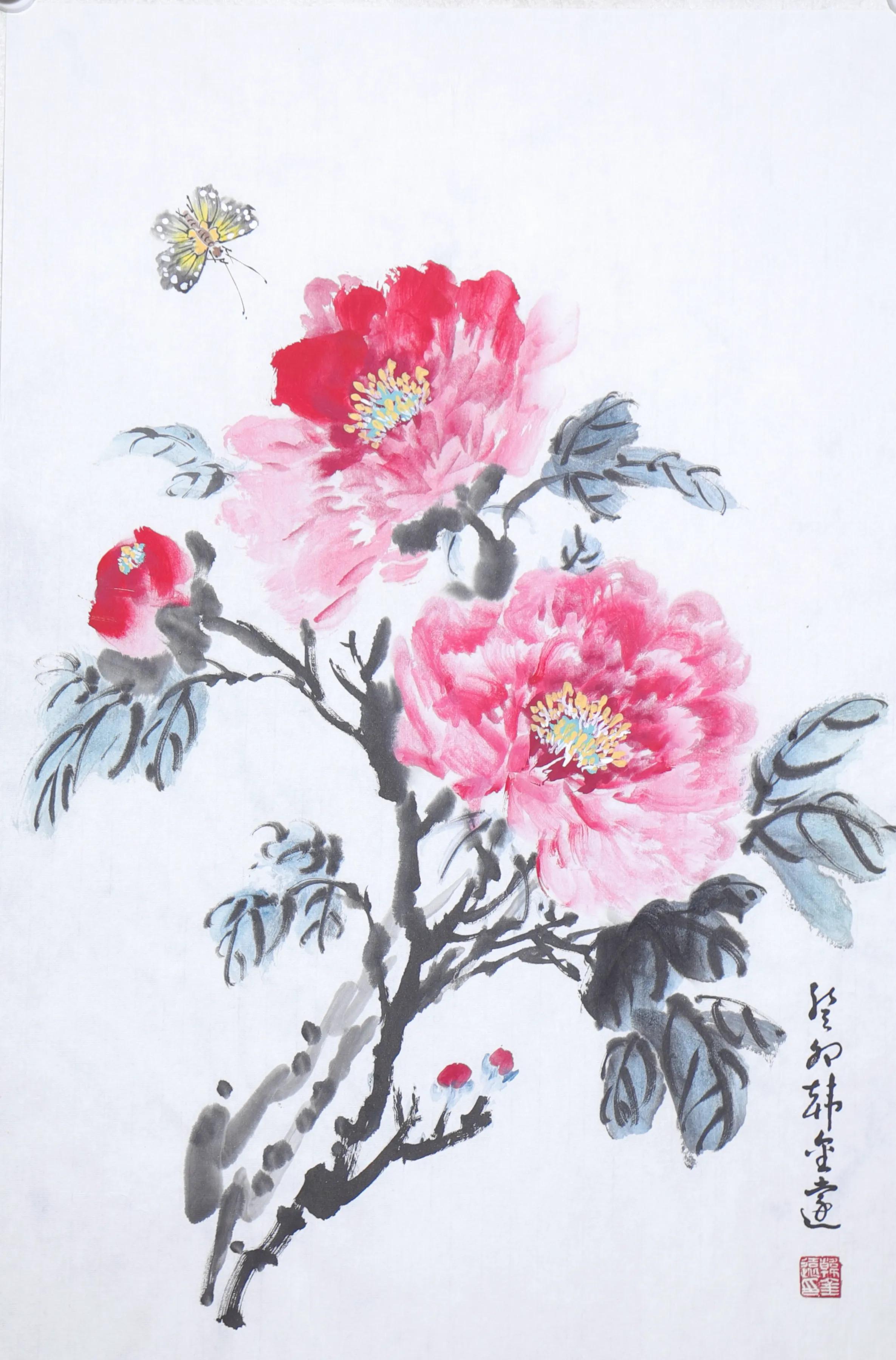 十字绣富贵满堂图片_韩金远牡丹画_国画牡丹赏析