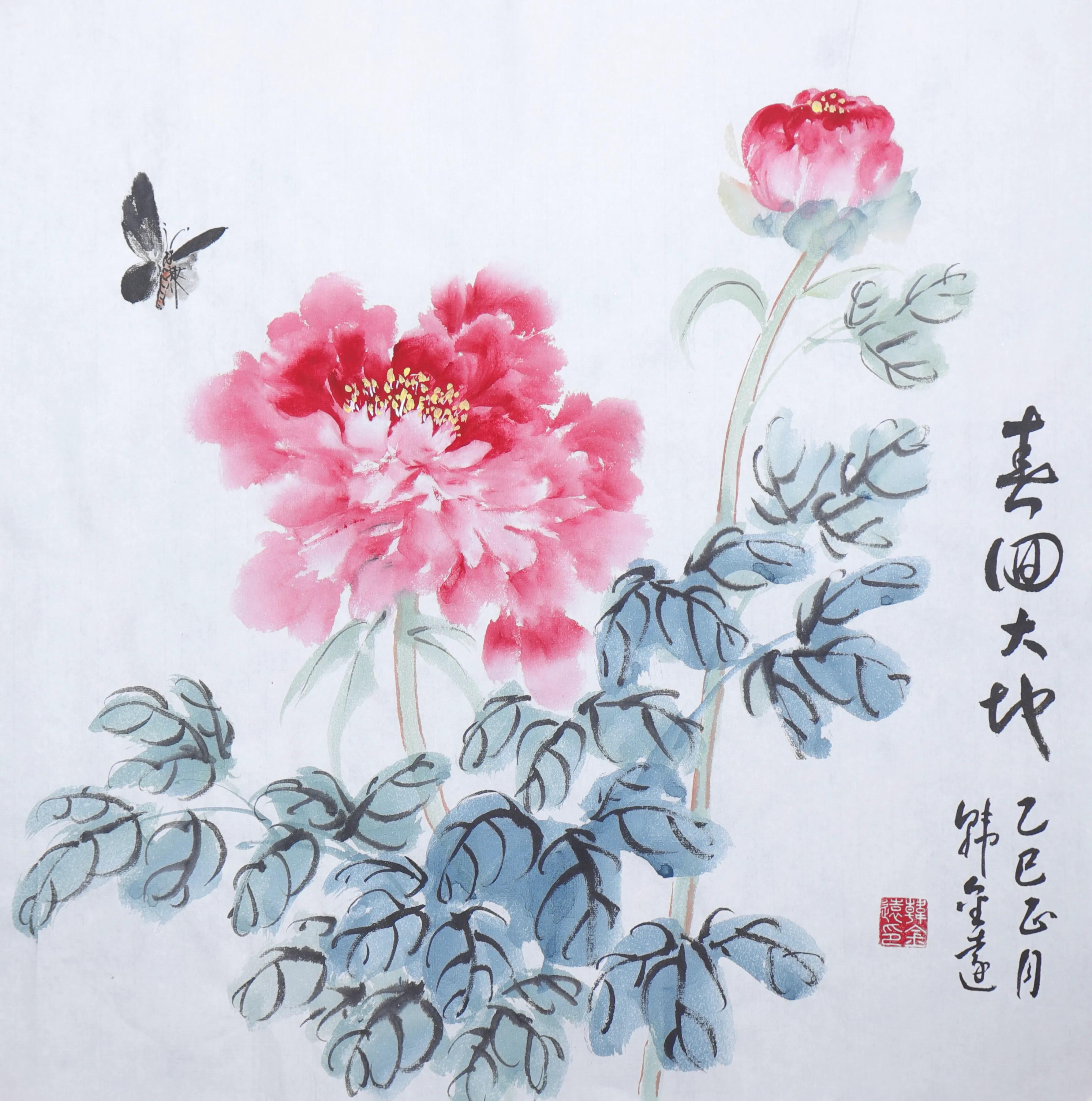十字绣富贵满堂图片_韩金远牡丹画_国画牡丹赏析