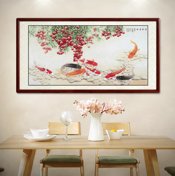 挂画风水吉祥寓意_十字绣富贵满堂图片_九鱼图旺宅选择